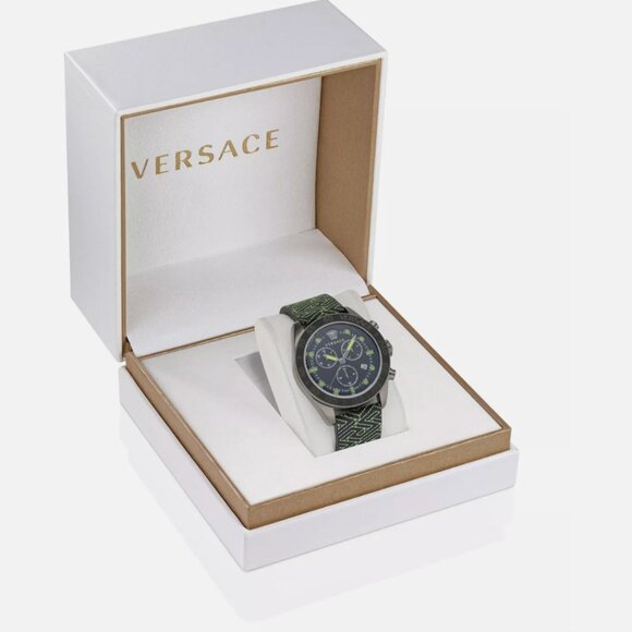 NEW Versace Mens Greca IP Gunmetal Watch - Picture 4 of 4